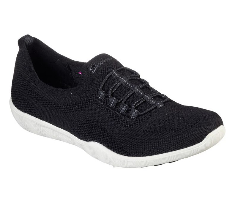 Skechers Newbury St - Every Angle - Womens Slip On Shoes Black/White [AU-SD6234]